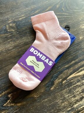 Bombas light Pink Rib Quarter Socks